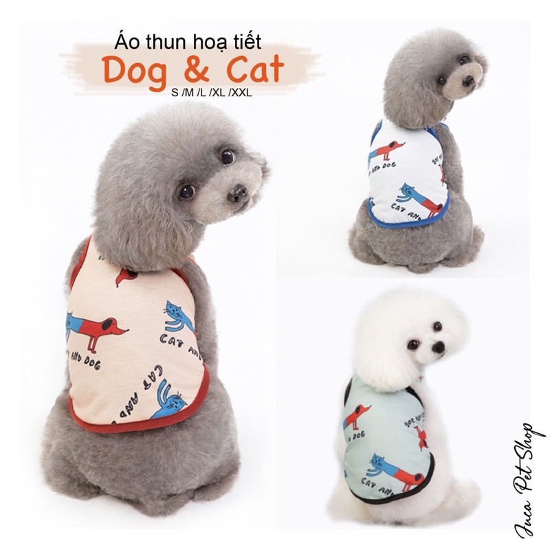 Áo ba lỗ chó mèo nhiều màu có size lớn