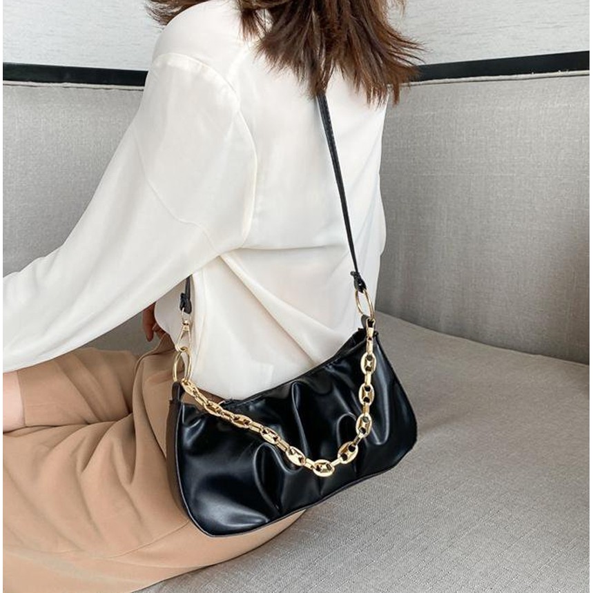 TÚI ĐEO CHÉO, TÚI ĐEO VAI NỮ XÍCH DẸT DA NHÚM SIÊU XINH BH 486 | BigBuy360 - bigbuy360.vn