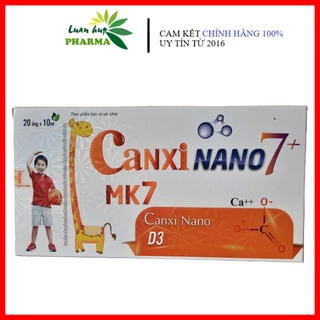 Canxi Nano 7+ MK7 chính hãng giúp tăng chiều cao, dùng cho trẻ thấp còi thiếu Canxi, D3, K2...hsd 2024
