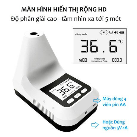 Máy đo thân nhiệt tự động cảm biến hồng ngoại, không tiếp xúc