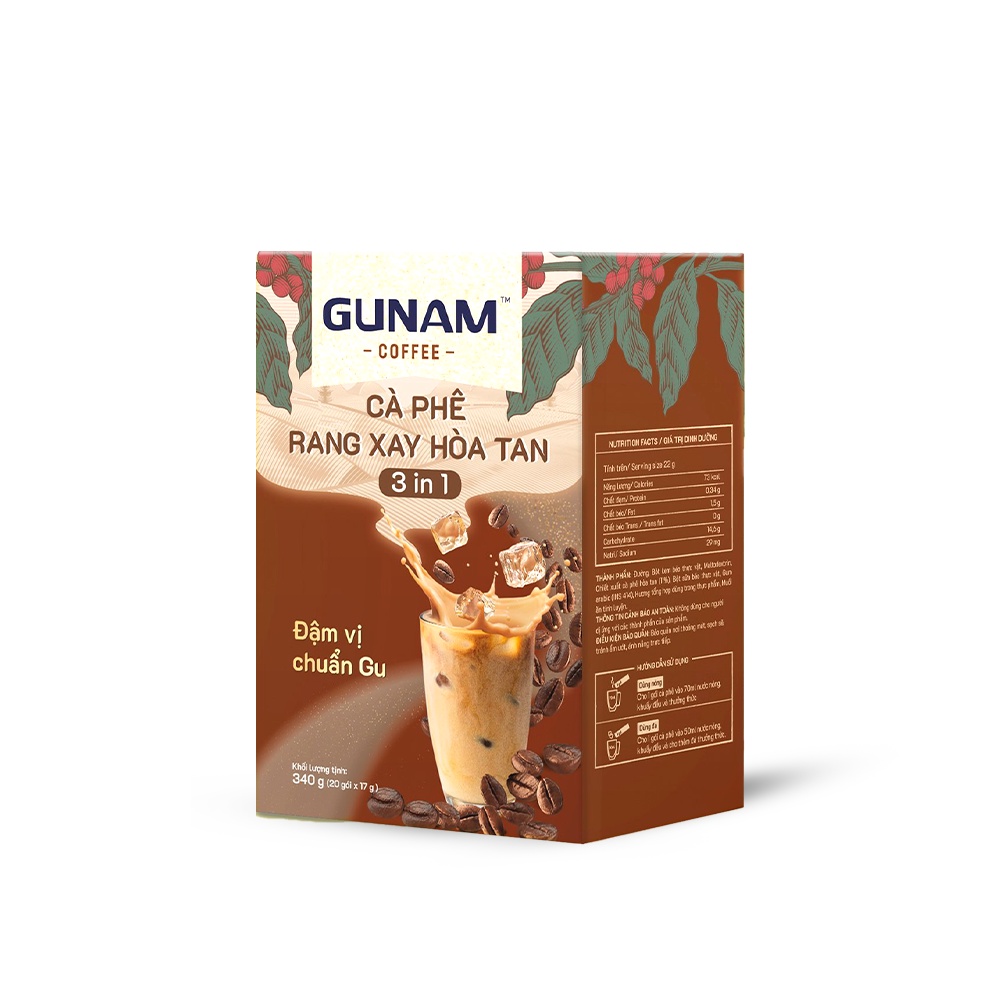 Hộp Café rang xay hòa tan 3in1 GUNAM