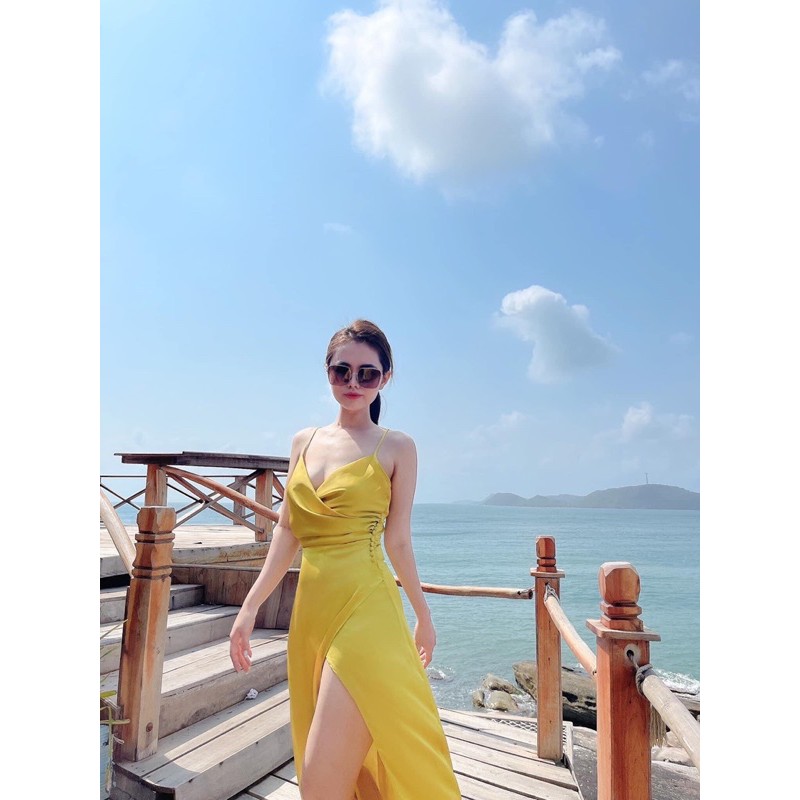 ⚡️Đầm maxi 2 dây hở lưng xẻ chân