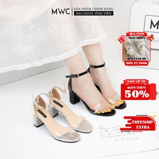 Giày Cao Gót Nữ MWC Quai Ngang Trong Suốt Gót Vuông 7cm NUCG- 3752