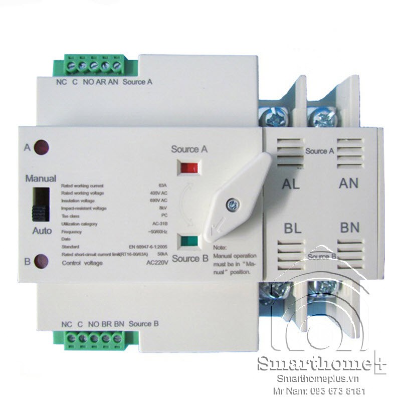 Bộ Chuyển Nguồn ATS Không Gián Đoạn 63A SHP-ATS8