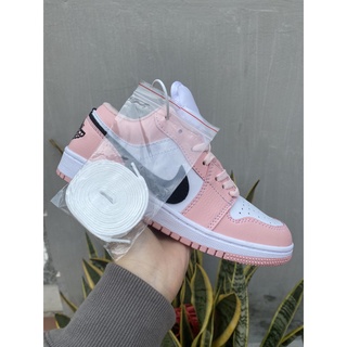 Giày Jordan nữ màu hồng cổ thấp cực xinh, Giày Jordan 1 low pink nữ, sneaker nữ JD1 bản đẹp full box bill