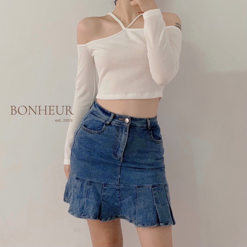 [Mã WASKT304 giảm 15% tối đa 30K đơn 99K] [ẢNH THẬT CLIP THẬT] Jennie Top áo cổ buộc dây trễ vai sang chảnh | BigBuy360 - bigbuy360.vn