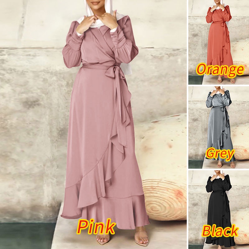 Đầm Zanzea dáng dài kiểu tay dài phối viền bèo nữ tính