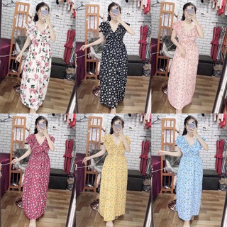 ĐẦM MAXI HOA CÁNH TIÊN CỔ V MAI HIỀN SHOP