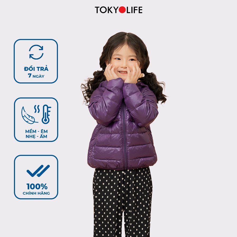 Áo Khoác Lông Vũ Cao Cấp Siêu Nhẹ, Ấm Trẻ em 3 lớp có mũ TOKYOLIFE I3JCK600F