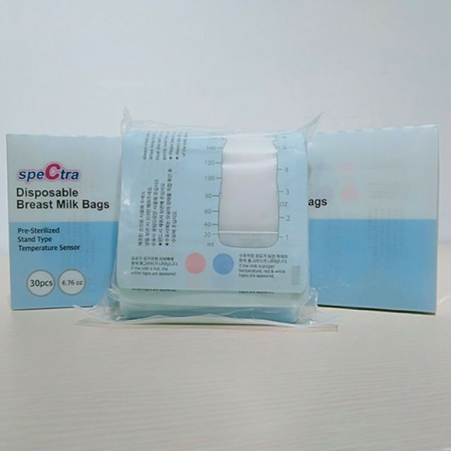 Hộp 30 túi trữ sữa mẹ Spectra có cảm ứng nhiệt 200ml - Hàn Quốc