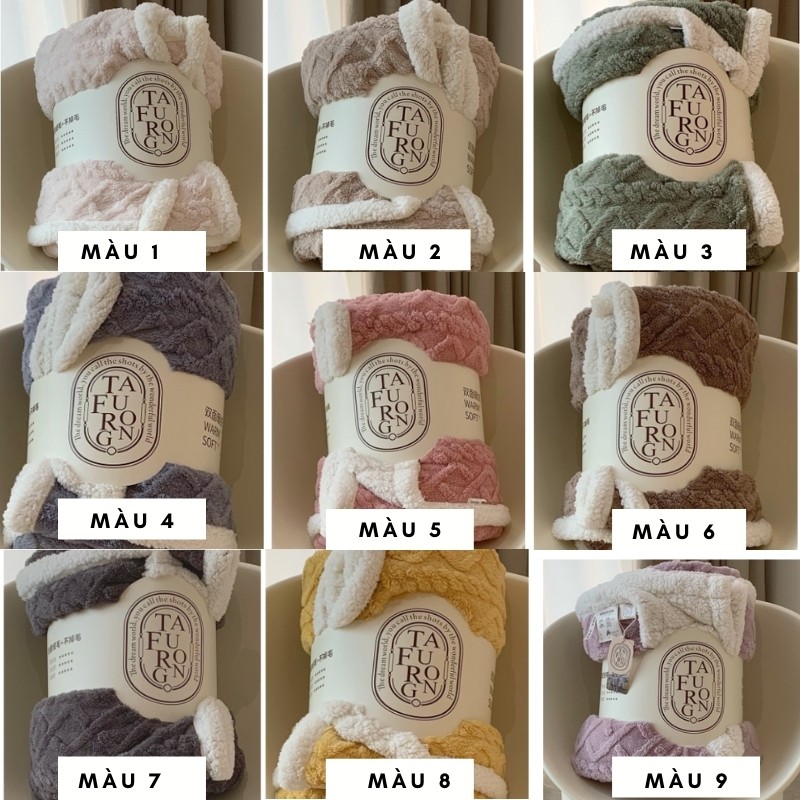 Chăn Len Lông Cừu TAFURONG_LOẠI 1_Mềm Len Cừu Mông Cổ thế hệ mới Làm ấm nhanh, Nặng 2kg5, Kích thước 2mx2m3