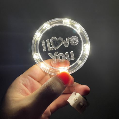 Phụ kiện trang trí bánh sinh nhật bánh kem - Đèn led chữ love, led tròn, dây đèn led vàng 1m