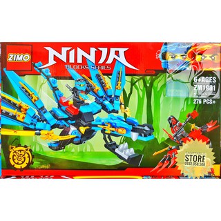 LEGO ZIMO lắp ráp ROBOT RỒNG NINJA ( Xanh Dương )