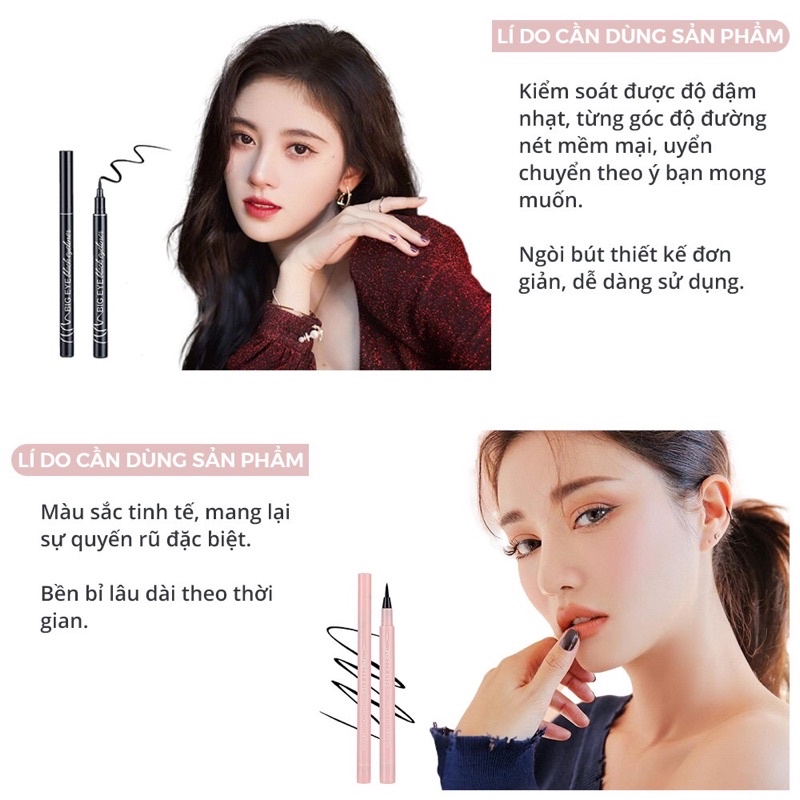 Bút kẻ mắt dạ LAMEILA chống nước lâu trôi Waterproof Liquid Eyeliner Pen Mỹ Phẩm Hana Hàng Nội Trung