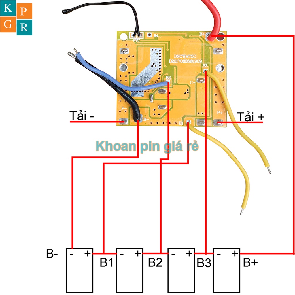 KPGR Mạch pin makita 4S 14V 65A bảo vệ pin Li-ion 3.7V