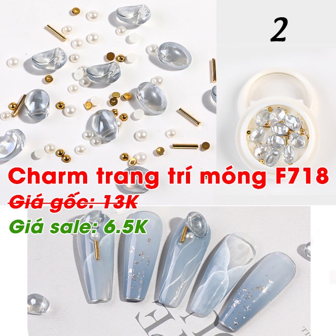 Charm đá, kim loại trang trí móng F718