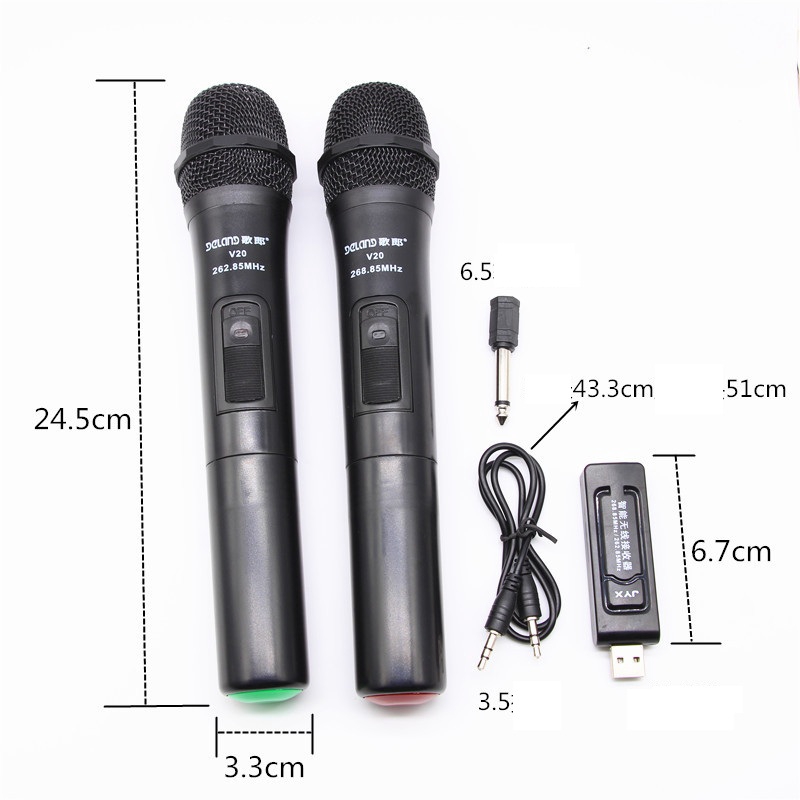 BỘ 2 MIC KARAOKE KHÔNG DÂY DELAND V20 ĐA NĂNG - MICRO V20 ĐA NĂNG