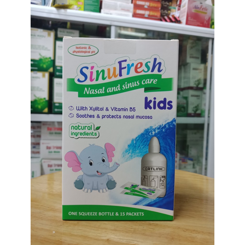 SINUFRESH KIDS BÌNH RỬA MŨI KÈM 15 GÓI MUỐI PHA