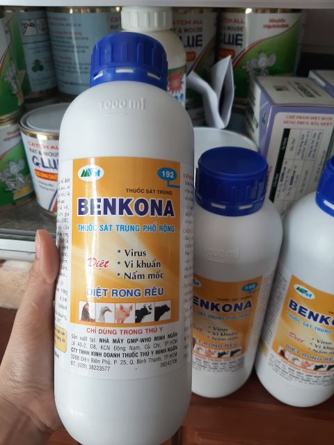 Thuốc diệt khuẩn Benkona,diệt vi khuẩn nấm mốc,phòng dịch bệnh 1Lít [chính hãng]