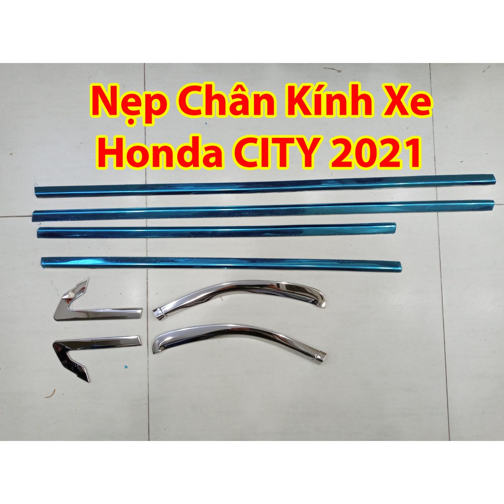 Nẹp viền chân kính, cong kính xe Honda City 2021 - Hàng inox sáng bóng, giá 1 bộ