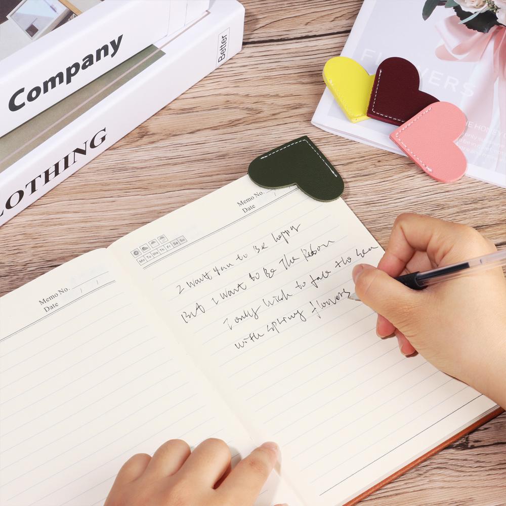 CHOOKEY Sách Sưu Tập Trái Tim Trang Giấy Góc Trái Tim Bằng Da Thích Hợp Làm Quà