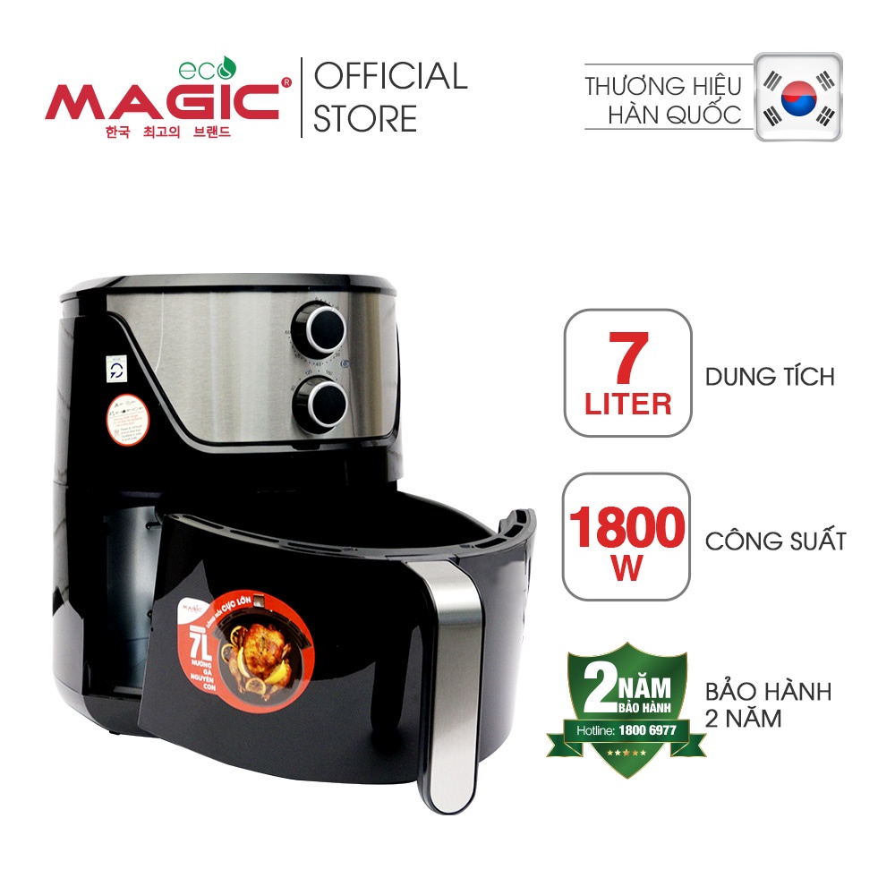 Nồi chiên nướng không dầu Magic Eco AC-120 7L cho gia đình 8-10 người,công suất 1800W,bảo hành chính hãng