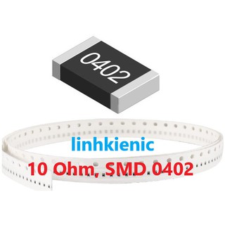 Điện trở dán (SMD) 10 Ohm, 0402, 1/16w, 5% [SET 50 CON]