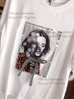 Pull cô gái nơ nhũ đính cườm