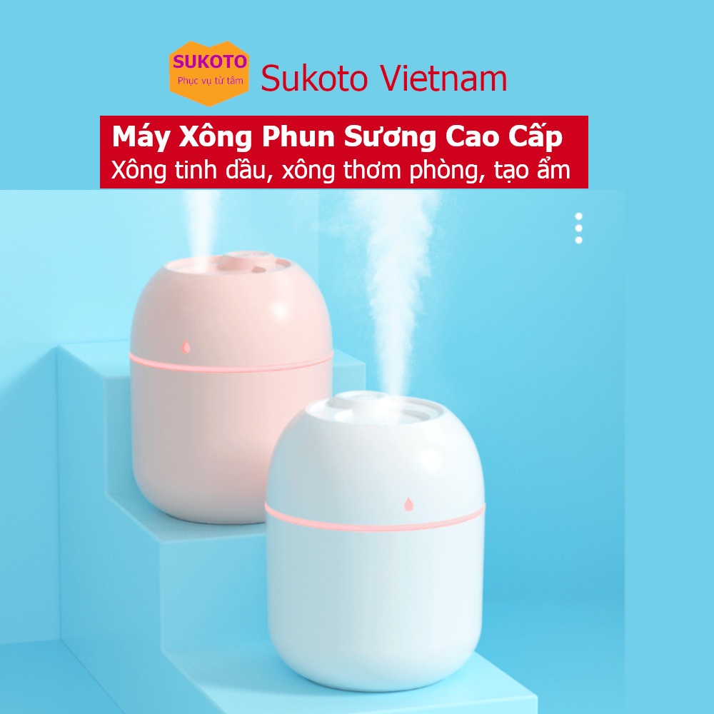 Máy xông tinh dầu mini cho phòng ngủ, trên xe hơi - Máy khuyếch tán tinh dầu phun sương, đuổi muỗi, tạo ẩm