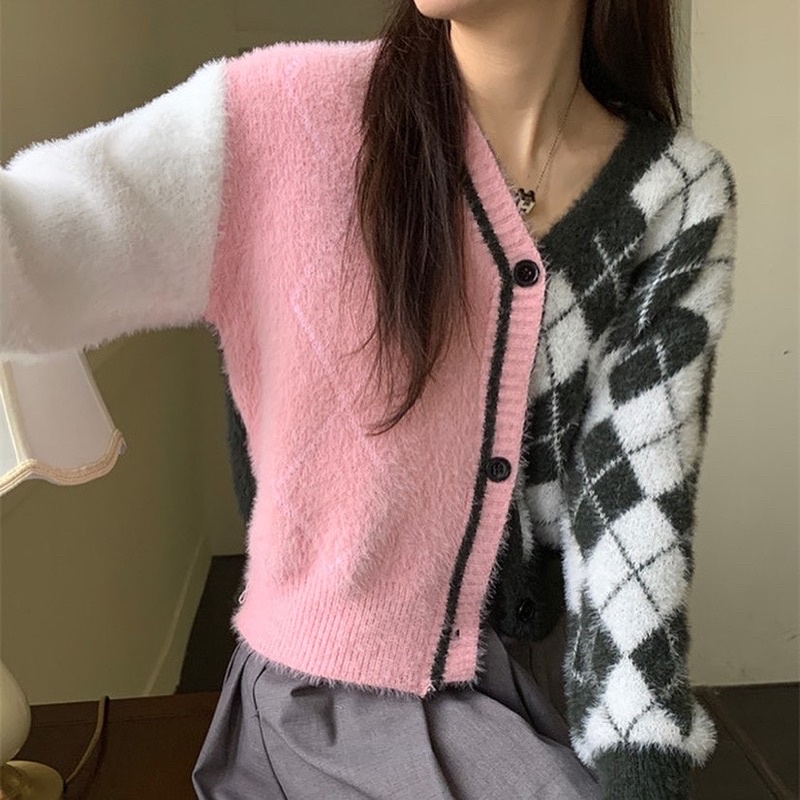 Jina Cardi (Áo Nịt Họa Tiết Argyle Nhập Khẩu Hàn Quốc)