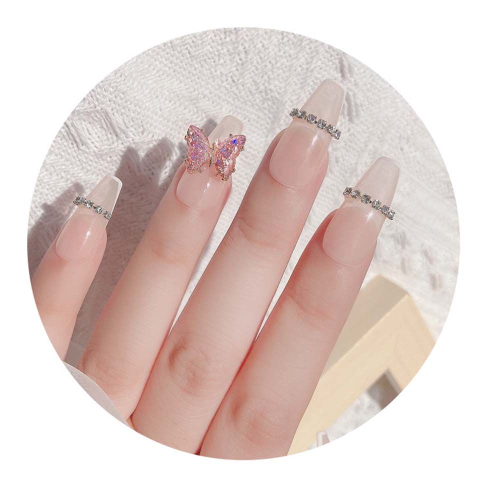[Hàng mới về] Phụ kiện hình bướm 3D đính đá lấp lánh trang trí móng tay phong cách Nhật Bản sành điệu