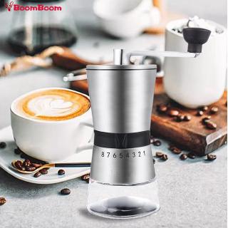 BOOMBOOM Stainless Steel Hand Crank Grinding Conical Ceramic Coffee Grinder Manual Coffee Grinder Mill