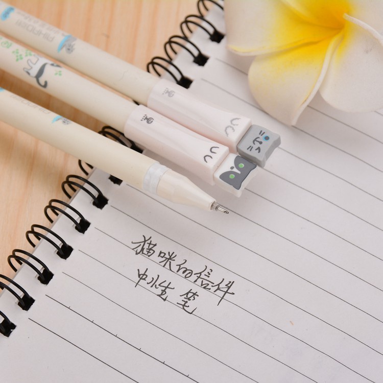 Bút Mực Gel Hình Mèo Hoạt Hình Sáng Tạo