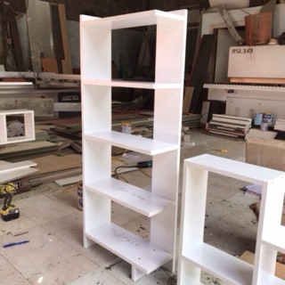 Kệ sách gỗ lắp ghép (màu trắng) cao 1m2 rộng 50cm gỗ dày 1,7cm