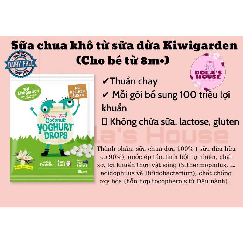 SỮA CHUA KHÔ SỮA DỪA KIWIGARDEN - KHÔNG CHỨA SỮA, LACTOSE