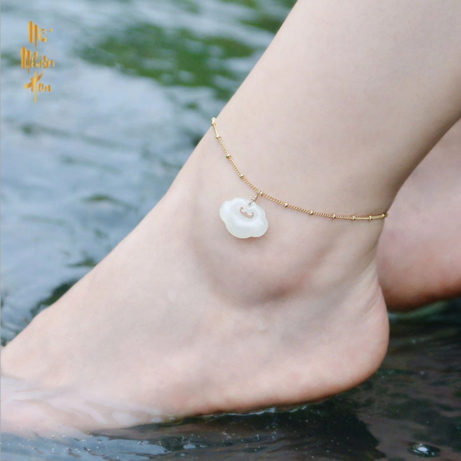 LC014 lắc chân khóa trường mệnh, lắc chân nữ, lắc chân đính đá