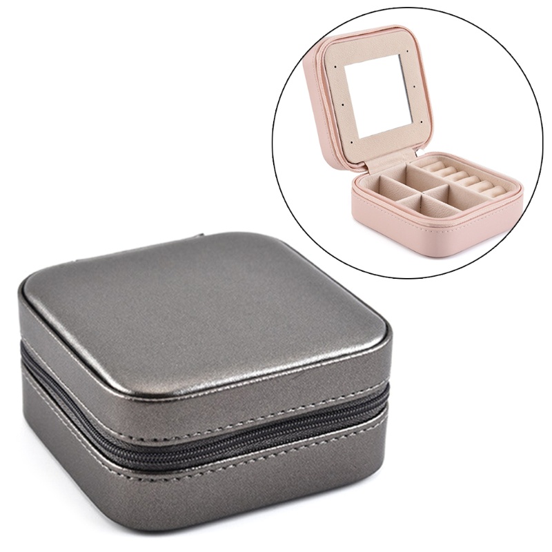 Hộp Đựng Trang Sức Bằng Da Có Khóa Kéo Tiện Dụng Cho Nữ