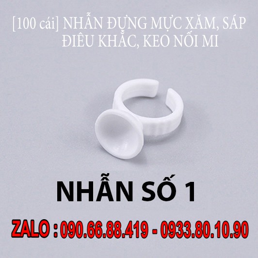 Nhẫn đựng mực phun xăm, sáp điêu khắc, keo nối mi