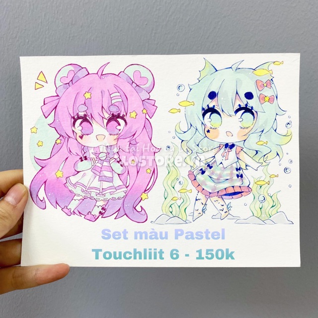 [ LỖ STORE ] Màu dạ Touchliit 6 - Set pastel 12 cây hộp nhựa