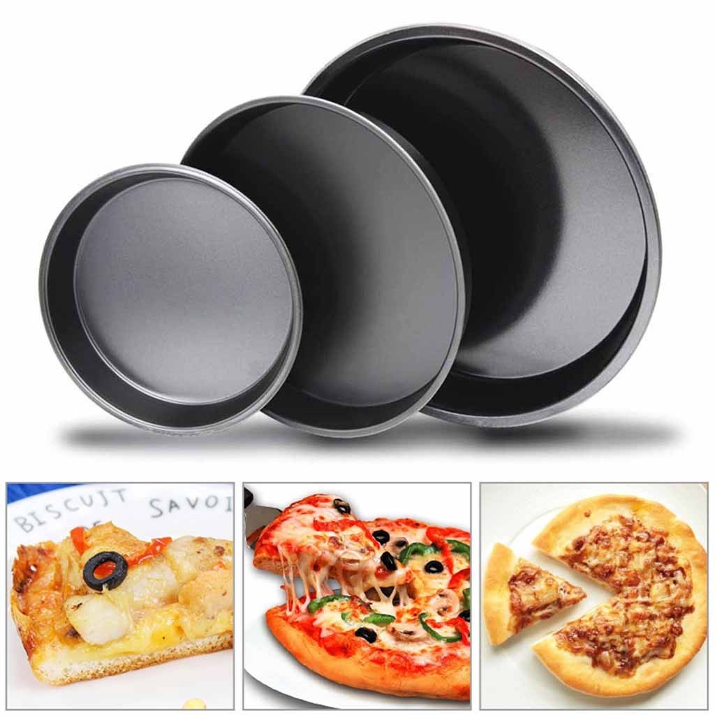 Khay Tròn Nướng Bánh Pizza 6/7/8/9 Inch Chống Dính Bằng Thép Carbon