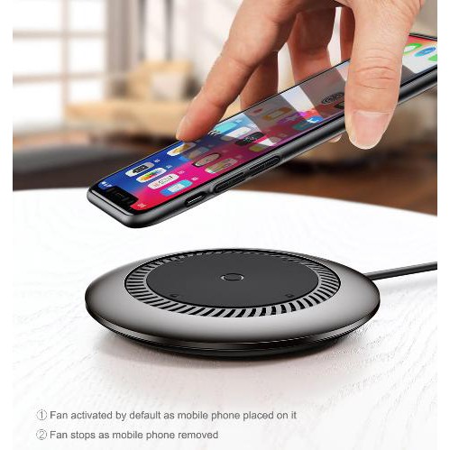 [Mã SKAMPUSHA7 giảm 8% đơn 250k]Đế Sạc Nhanh Không Dây Baseus Tích Hợp Quạt Hút Tản Nhiệt Công Suất 10w - TopLink