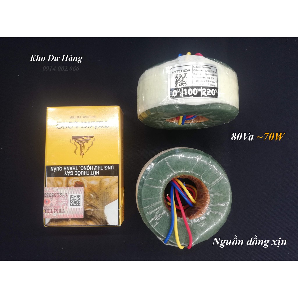 (60VA->150VA) Bộ đổi nguồn gắn trong 220V sang 100V cho quạt Nhật, lọc khí, xạc máy khoan pin... nguồn đồng xịn. Vitenda