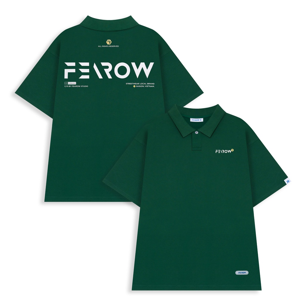 Áo polo nam nữ local brand unisex Fearow Signature / Màu Xanh Lá Đậm - FW703