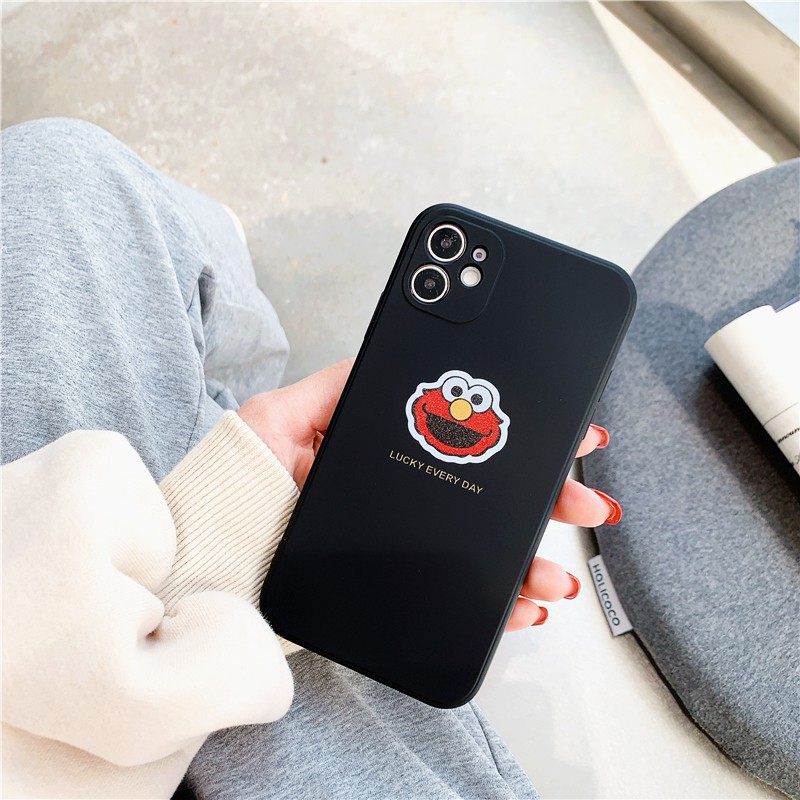 Ốp lưng iphone Elmo happy cạnh vuông in hình viền 5/5s/6/6plus/6s/6splus/7/7plus/8/8plus/x/xs/11/12/pro/max/plus/promax | BigBuy360 - bigbuy360.vn