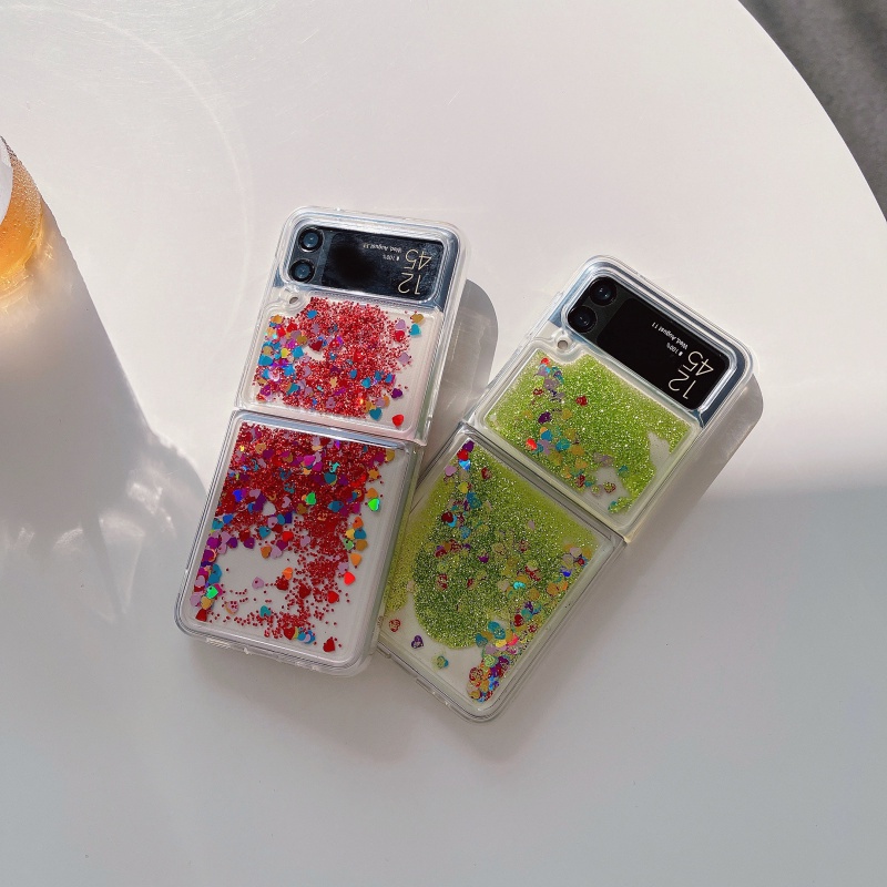 Ốp Điện Thoại Kim Tuyến Nước Nhiều Màu Chống Sốc Cho Samsung Galaxy Z Flip 4 Z Flip 3