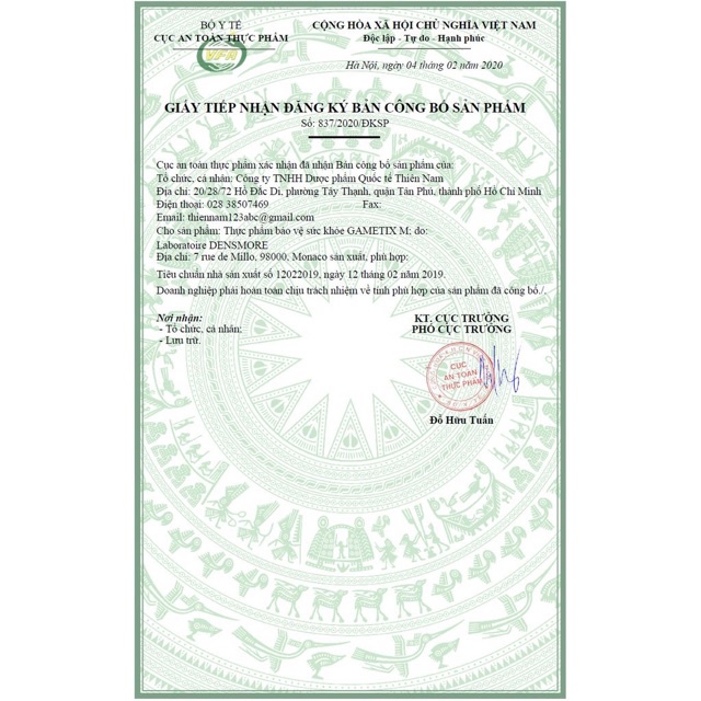 Gametix M - dành cho nam giới