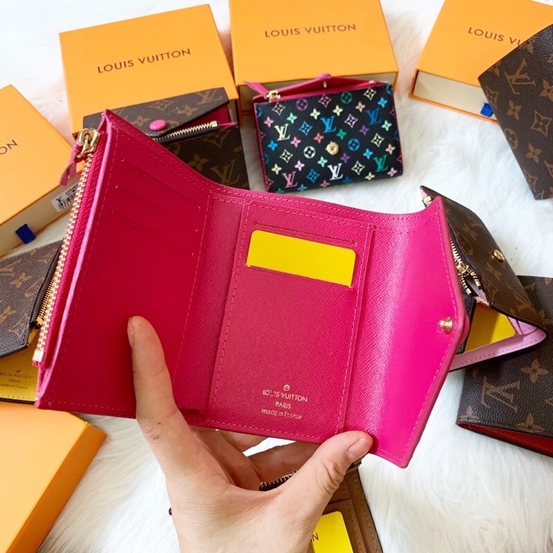 Ví gập mini bông nâu hàng fullbox