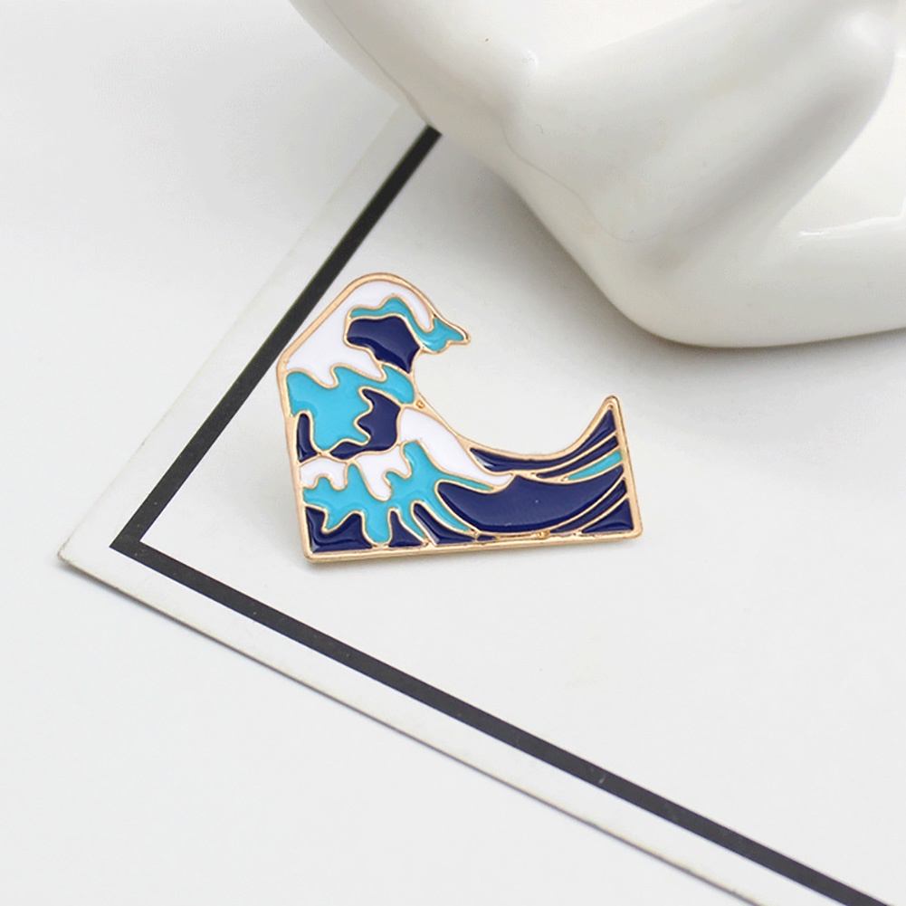 YOML✔Unisex Creative Cartoon Wave Shape Enamel Brooch Pin Jacket Backpack Decor Gift