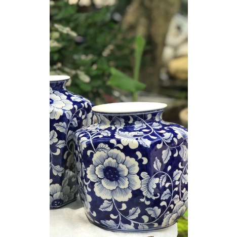 Bình Lục Lăng Vẽ Thủ Công Các Loại Hoa H22cm