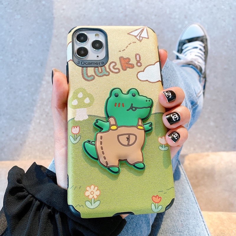 Ốp Lưng Da IMD Hình Nổi Crocodile